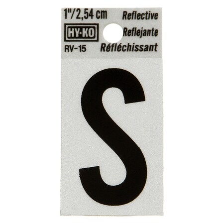 Hy-Ko 1.25In Reflective Letter S, 10PK B00391